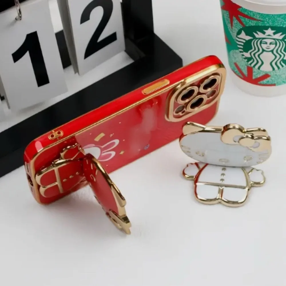 HELLO KITTY Mobile Ph Holder Back Sticker Foldable/Rotatable Makeup Mirror, NIP - Picture 6 of 11